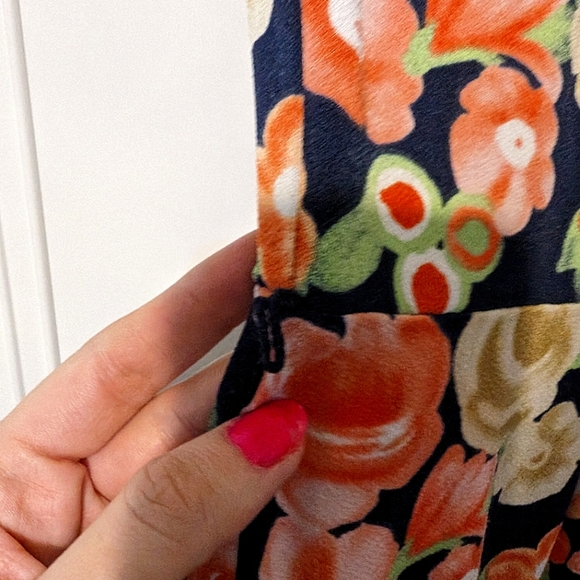 Charter Club floral dress form fitting dressy size 8 navy and coral and green - Picture 3 of 11